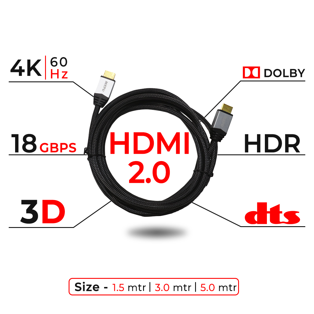 MEPL HDMI Cable 5 Meter 18 GBps Version 2.0