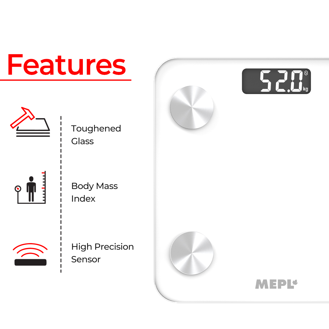 MEPL Smart Bathroom Scale SE 263 LB - WHITE